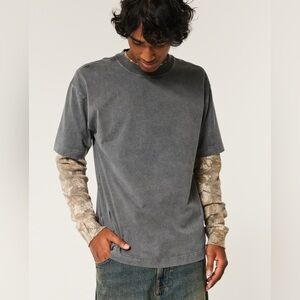 Hollister *TALL* BOXY‎ HEAVYWEIGHT WASHED CREW T-SHIRT